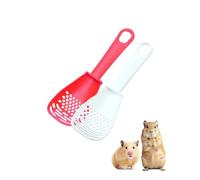 FiboPawer Paquete de 2 cucharas de baño de arena para hámster, pala de plástico para arena para chinchilla, jerbo, dragón barbudo, reptil, pala de tamiz para limpieza de jaulas de animales pequeños