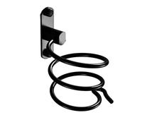 FIBOUND 1 Piezas Soportes para Secadores de Pelo en Espiral, Soporte de Secador de Pelo en Pared, Soporte para Secador de Pelo de Aluminio, para Baño, Dormitorio - Negro