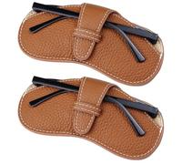 FIBOUND 2 Fundas para Gafas de Cuero - Estuche Delgado con Paño de Ante, Bolsa de Viaje Ligera para Gafas de Sol & Graduadas, Protector Suave para Mujeres y Hombres