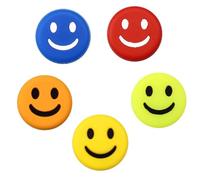 FIBOUND 5 Paquete de Amortiguadores de Silicona para Raqueta de Tenis, Amortiguador de Raqueta Sonriente Divertido, Adecuado para Todos los Entusiastas Y Jugadores de Raqueta - 5 Colores
