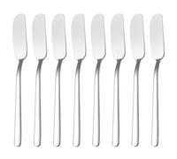 FIBOUND 8 Paquete de Cuchillos para Esparcir Queso, Esparcidor Del Atasco Del Acero Inoxidable, Cuchillo para Mermelada de pan, Adecuado para Helado, Queso, Pastel, Hogar, Desayuno - Plata