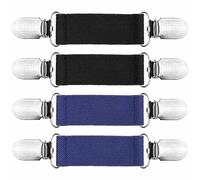 FIBOUND Juego de 4 Sujetadores Ajustables - Broches Elásticos para Cardigans Mujer/Infantil | Accesorio Práctico para Guantes & Chaquetas | Clip Textil de Alta Resistencia