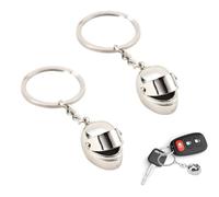 FIBOUND Llaveros para Casco de Motocicleta de 2 Piezas, Llavero Casco Personalizado, Llavero Colgante de Casco, Regalo para Motociclistas Amantes de las Motocicletas Motociclistas - Plata