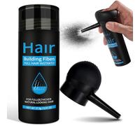 Fibra Capilar Natural con Aplicador Fácil, Corrector de Pérdida de Cabello para Hombre y Mujer, Polvo para Restaurar el Cabello y Ocultar Calvas, Color Negro - Solución para Cabello Fino y Delgado