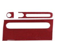 Fibra Carbono Suave Real Para Mercedes Para Para Benz Smart 451 Fortwo 2011 2012 2013 2014 2015 Embellecedor Adhesivo Para Guantera Copiloto Accesorios Para Interior Coche(Black Red)