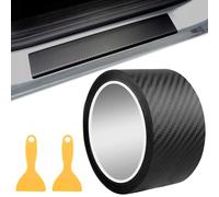 Fibra De Carbono 10m X 5cm, Vinilo Protección Carbono Envolver Borde Puerta con Raspador, Selbstklebend Autofolie para Protege La Pintura del Coche, para Coches, Motocicletas Y Bicicletas
