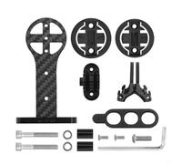 Fibra de carbono Bicicleta Computer Mount Holder Extension Bracket para Garmin GPS Bike Handlebar Stand Negro (negro)