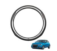 Fibra de Carbono Forma Redonda Funda Volante para A1 S1 8X 2011-2018 Protector de Volante Antideslizante Sport Accesorios Coche Brillante,Black