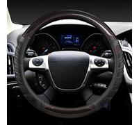 Fibra De Carbono + Protector Cuero para Volante Coche para Ford Focus 3 2012-2014 para KUGA Escape 2013-2016 Accesorios para Automóviles(Negro)