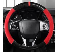 Fibra De Carbono + Protector Cuero Vaca Ante para Volante Coche Accesorios Antideslizantes para Honda para Civic 10th 2016-2022(D)
