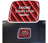 Fibra de carbono sin llave Motor Start/Stop Pulsador Cubierta Trim para Chevrolet Corvette C7 2014 2015 2016 2017 2018 2019 Accesorios interiores Decoración (Rojo)