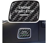 Fibra de carbono sin llave Motor Start/Stop Pulsador Cubierta Trim para Chevrolet Corvette C7 Z06 Z51 ZR1 Stingray Grand Sport 2014 2015 2016 2017 2018 2019 Accesorios interiores Decoración (negro)