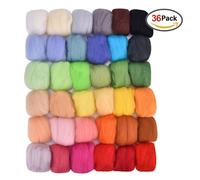 Fibra de lana merino exquisita, mecha ultrafina, suave y esponjosa para fieltro, colores vibrantes, compatible con fieltro con aguja e hilad