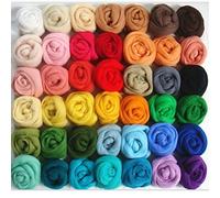 Fibra de lana Roving lana de 36 colores para la aguja de fieltro de mano de DIY