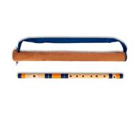Fibra de PVC | C Natural | Diestros | Hilos azul oscuro y naranja | Colores surtidos para cubierta de terciopelo + flauta completa curso en línea para principiantes en hindi e inglés