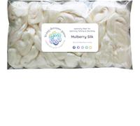 Fibra de seda de morera para hilar, mezclar, fieltrar y teñir. Parte superior peinada natural sin teñir.