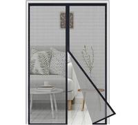Fibra de vidrio Mosquitera Puerta Magnetica 100x135 cm,Gran resistencia reforzada Cortina Antimoscas de Malla Antimosquitos con Iman,Cierre automático,Lgnífugo,Resistente a desgarros,Negro
