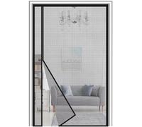 Fibra de vidrio Mosquitera Puerta Magnetica 175x205cm Apertura Lateral,Gran resistencia reforzada Cortina Antimoscas de Malla Antimosquitos con Iman,Reversible, Cierre automático
