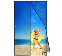 Fibra de vidrio Mosquitera Puerta Magnetica 270x260 cm, Cortinas Mosquiteras para Puertas, Cortina de Protección contra Insectos para la Puerta del Balcón de la Sala Negro Versión-Mejorada