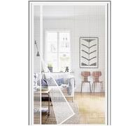 Fibra de vidrio Mosquitera Puerta Magnetica 75x200cm Apertura Lateral,Gran resistencia reforzada Cortina Antimoscas de Malla Antimosquitos con Iman,Reversible, Cierre automático