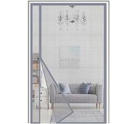 Fibra de vidrio Mosquitera Puerta Magnetica 90x200cm Apertura Lateral，Gran resistencia reforzada Cortina Antimoscas de Malla Antimosquitos con Iman,Reversible, Cierre automático