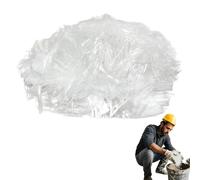Fibra de vidrio para hormigón - Refuerzo de 6 mm para cemento y mortero - Resistente a grietas y filtraciones - 2.2 lbs - Color blanco