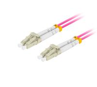CABLE DE FIBRAOPTICA LANBERG 2M MULTI LC/UPC-LC/UPC DUPLEX OM4 50/125 LSZH VIOL