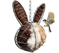 Fibra para Nidos de Pájaros | Arte de Fibra de Alpaca Hecho a Mano | Suministros de Anidación para Colibríes con Cesta Recargable,para Canarios Exterior Jardín Parque Árbol