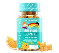 Fibra para Niños - con 1000 mg de Inulina, Cromo, Calcio, Vitamina D y B12-30 Gominolas - Suplemento para Regular la Digestión - Vegano y Sin Gluten - Sabor Naranja - Novomins