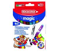 FIBRACOLOR Magic Pack 9 rotuladores con tinta mágica punta gruesa + 1 rotulador de cambio de color