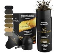 Fibras Capilares Castaño Medio 25g con Aplicador y Peine | Fibra Capilar Hombre y Mujer para Cubrir Calvas, Disimular Calvicie y Aumentar Volumen Cabello | Resistentes al Agua y con Efecto Natural