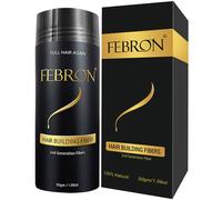 Fibras capilares FEBRON para cabello fino, color casta o oscuro, para mujeres y hombres, corrector de ca da del cabello, polvo voluminizador, 100