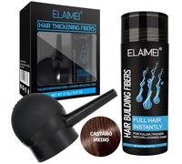 Fibras Capilares Profesionales COLOR CASTAÑO MEDIO + Aplicador para Volumen y Espesor. Aplicador + Fibras Capilares Castaño Medio, Solución Instantánea para Pérdida de Cabello