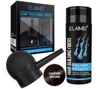 Fibras Capilares Profesionales COLOR CASTAÑO OSCURO + Aplicador para Volumen y Espesor. Aplicador + Fibras Capilares Castaño Oscuro, Solución Instantánea para Pérdida de Cabello