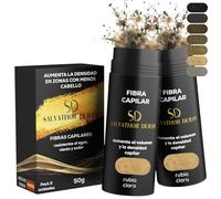 Fibras Capilares Rubio Claro 50g | Pack 2 Unidades | Fibra Capilar Hombre y Mujer para Cubrir Calvas, Disimular Calvicie y Aumentar Volumen Cabello | Resistentes al Agua con Efecto Natural