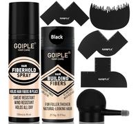 Fibras engrosantes y aplicador de bomba, juego profesional de peinado, fibras capilares, spray para mejorar el cabello y la barba de hombres, potenciador de la línea capilar y dar volumen, tarjeta de