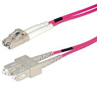 Fibre optic om4 patch cable lc-sc multimode (50/125µ) duplex, colour: