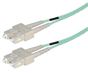 Fibre optic om4 patch cable sc-sc multimode (50/125µ) duplex, colour: