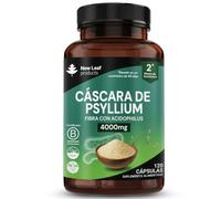 Fibre Supplement 4000mg Psyllium Husk with Acidophilus - High Strength - Natural Soluble Fiber Supplement from Plantago Ovata Seeds, 120 Psyllium Husks Capsules Vegan, UK Made by New Leaf