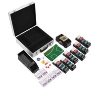 (ficha (4 g), 600 piezas) vidaXL Juego de fichas de póker Juego de póker 2 barajas Zapatilla de cartas Barajador