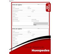 Ficha de Registro de Huespedes: Registro De Huespedes En Un Hoteles, Hostales O Casas De Huéspedes. 2 Fishas/pagina (100 Paginas 21.59 x 27.94 cm)