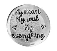 Ficha de Sentimiento - Peltre, Moneda de Amor, Detalle Hecho a Mano, Tamaño Compacto | Colección de Monedas de Bolsillo para Inspirar Amor, Regalo Emotivo para Pareja con Mensaje Afectivo
