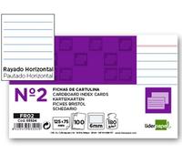 Tarjetas de Cartón Emb. c/ 100 75X125 mm Rayado