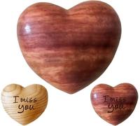 Ficha personalizada en forma de corazón para abrazar, corazón de madera personalizado con texto en inglés "A Little Pocket Hug Heart", "Miss You", mini regalo de aislamiento de madera, portátil, arte