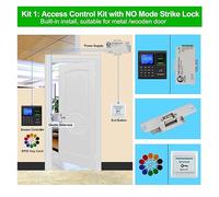 Fichaje en Máquina, de Control de Acceso de puerta RFID, máquina de tiempo de asistencia con huella dactilar, fuente de alimentación con cerradura magnética, botón de salida, llaveros for puerta(F30-S