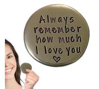 Fichas de bolsillo - Moneda de amor de peltre de acero, hecho a mano, dije inspirador de sentimiento | Colección de recuerdos conmemorativos Luckyy para él, sus amigos, parejas, graduados, compañeros