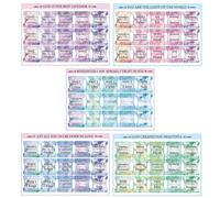 Fichas de capítulos bíblicos, pestañas de índice bíblico, etiquetas grandes laminadas de estilo bohemio, 5 hojas de pegatinas bíblicas del alfabeto, accesorios de estudio bíblico impermeables para