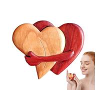 Fichas de corazón de madera - Esculturas de rompecabezas de abrazos de bolsillo, pequeños abrazos y adornos de corazones | Idea de regalo especial para tomarse de la mano, adorno decorativo de oficina