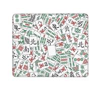 Fichas De Mahjong Chinas Alfombrilla Raton Antideslizante Alfombrillas De Mouse Bordes Cosidos Alfombrilla para Ratón para Pc Juego Oficina 25X30Cm
