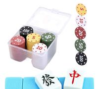 Fichas De Poker Genérico - Numerado | Accesorios De Sala De Juego Texas Hold'em en Caja Multicolor, 100 Piezas | Las Denominaciones Incluidas Agregan autenticidad Y Pantalla Dinámica